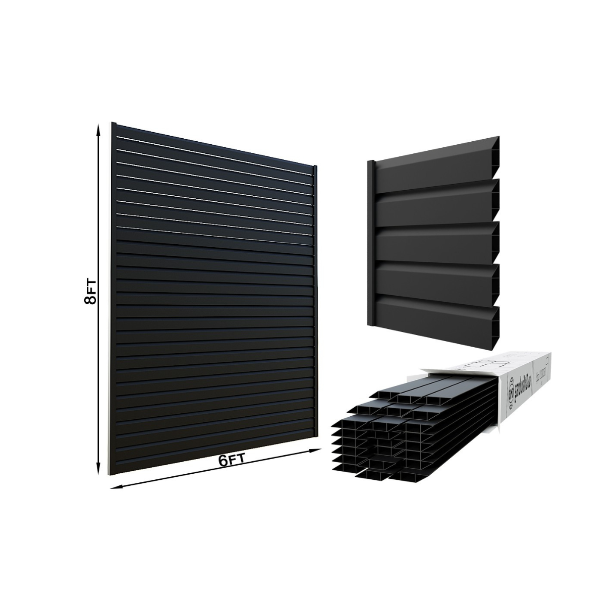 Aluminum Louvered Privacy Fence Panel 8'H x 6'W