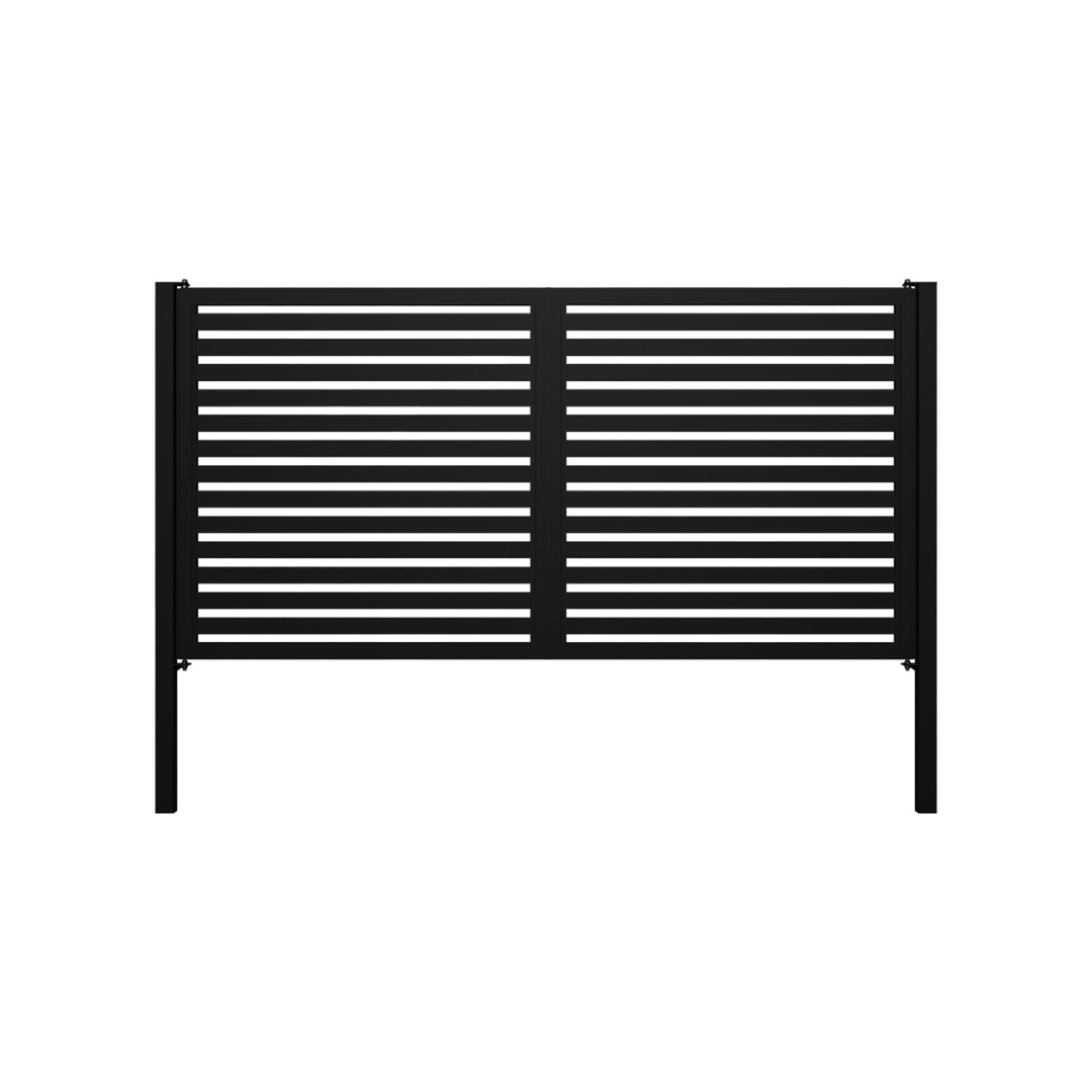 Metal Horizontal Slat Double Swing Gate 6'H x 12'W