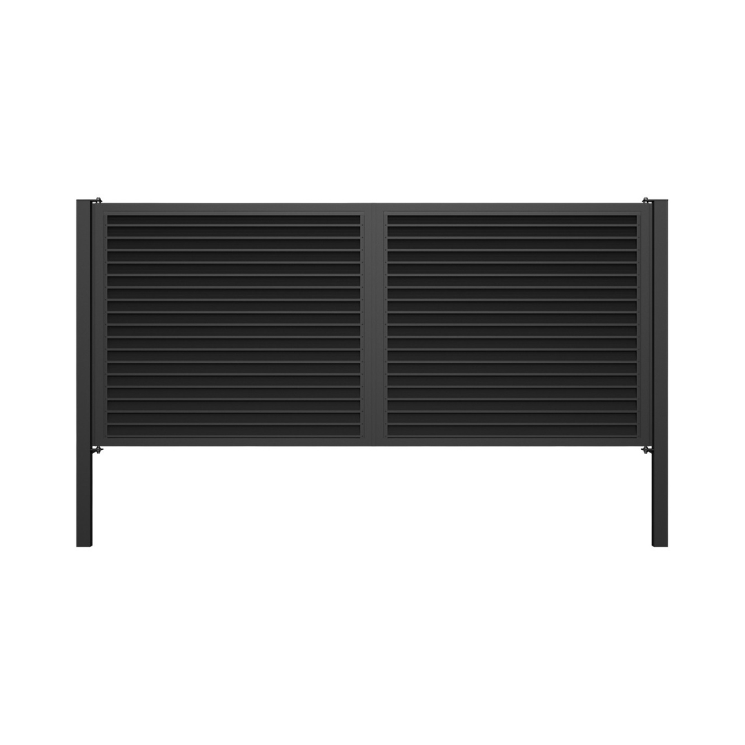 Metal Louvered Double Swing Gate 6'H x 14'W