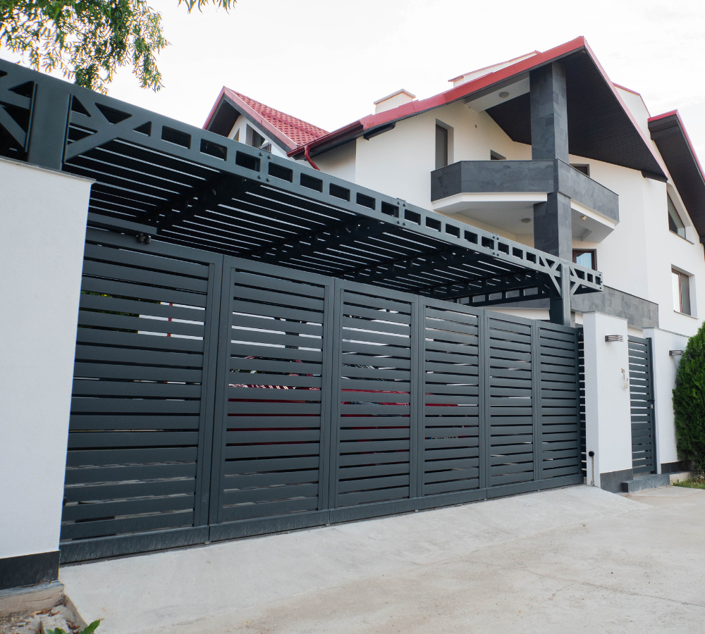 Horizontal Slat Fence and Gate