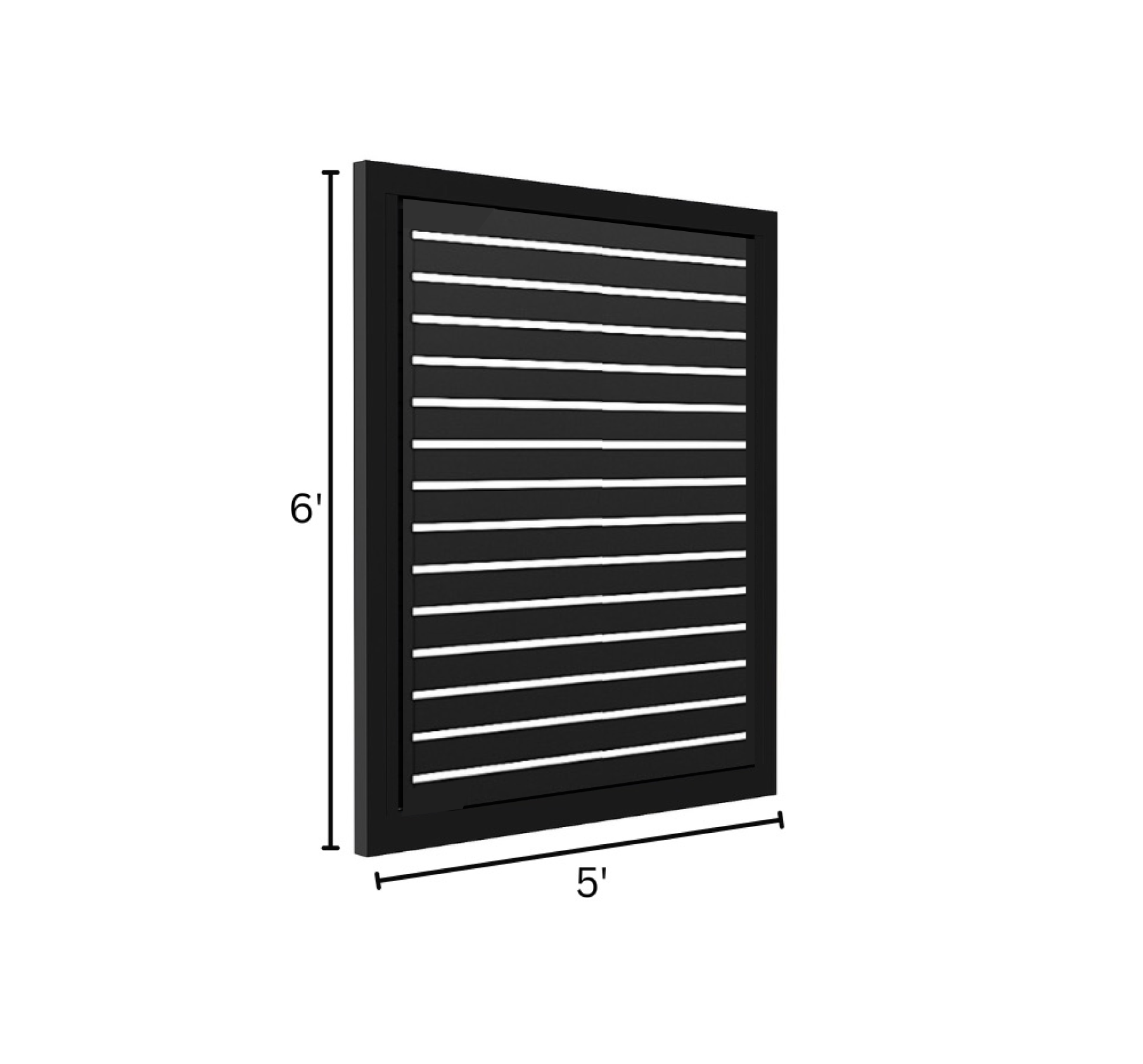 Aluminum Horizontal Slat Swing Gate 6'Hx5'W