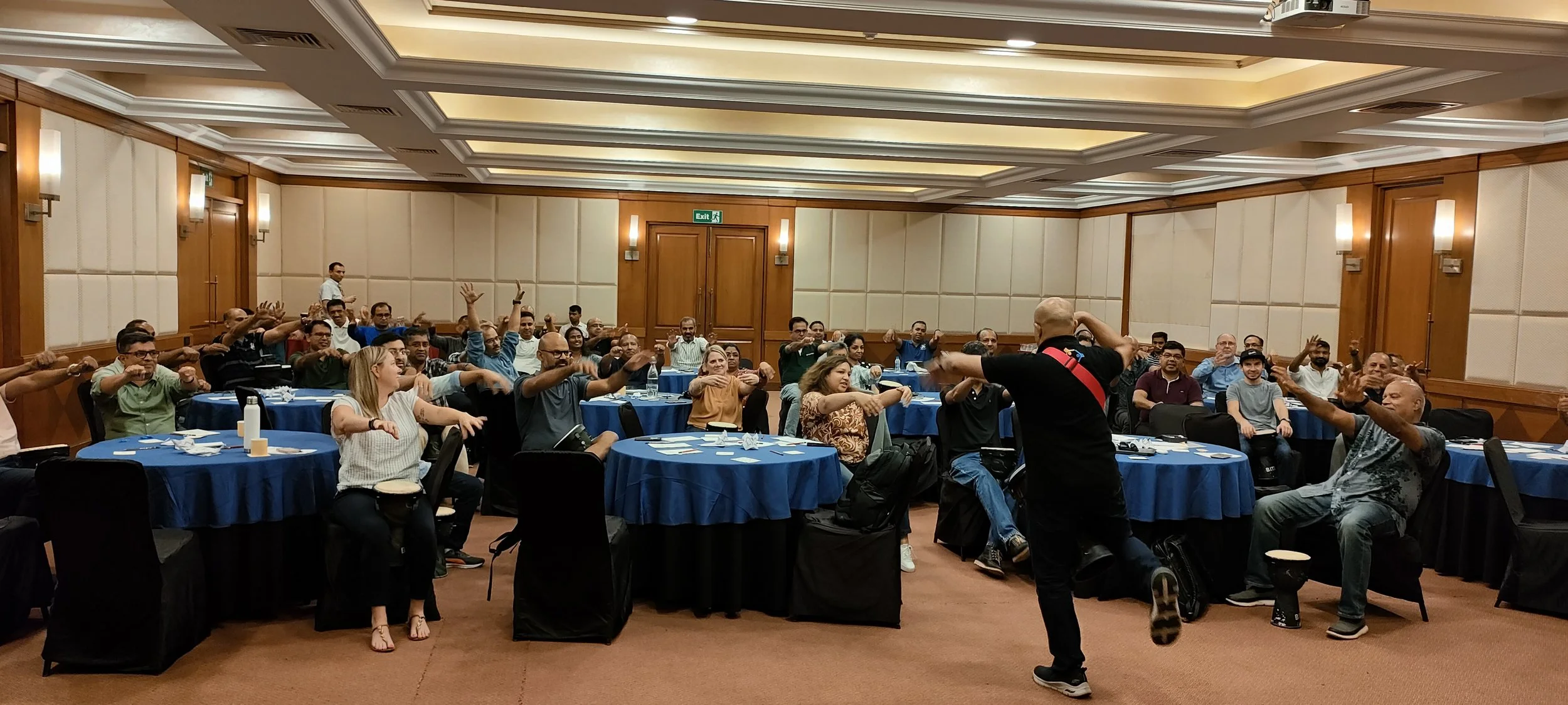 BITE group shot team building collaboration snehal pinto drum circle