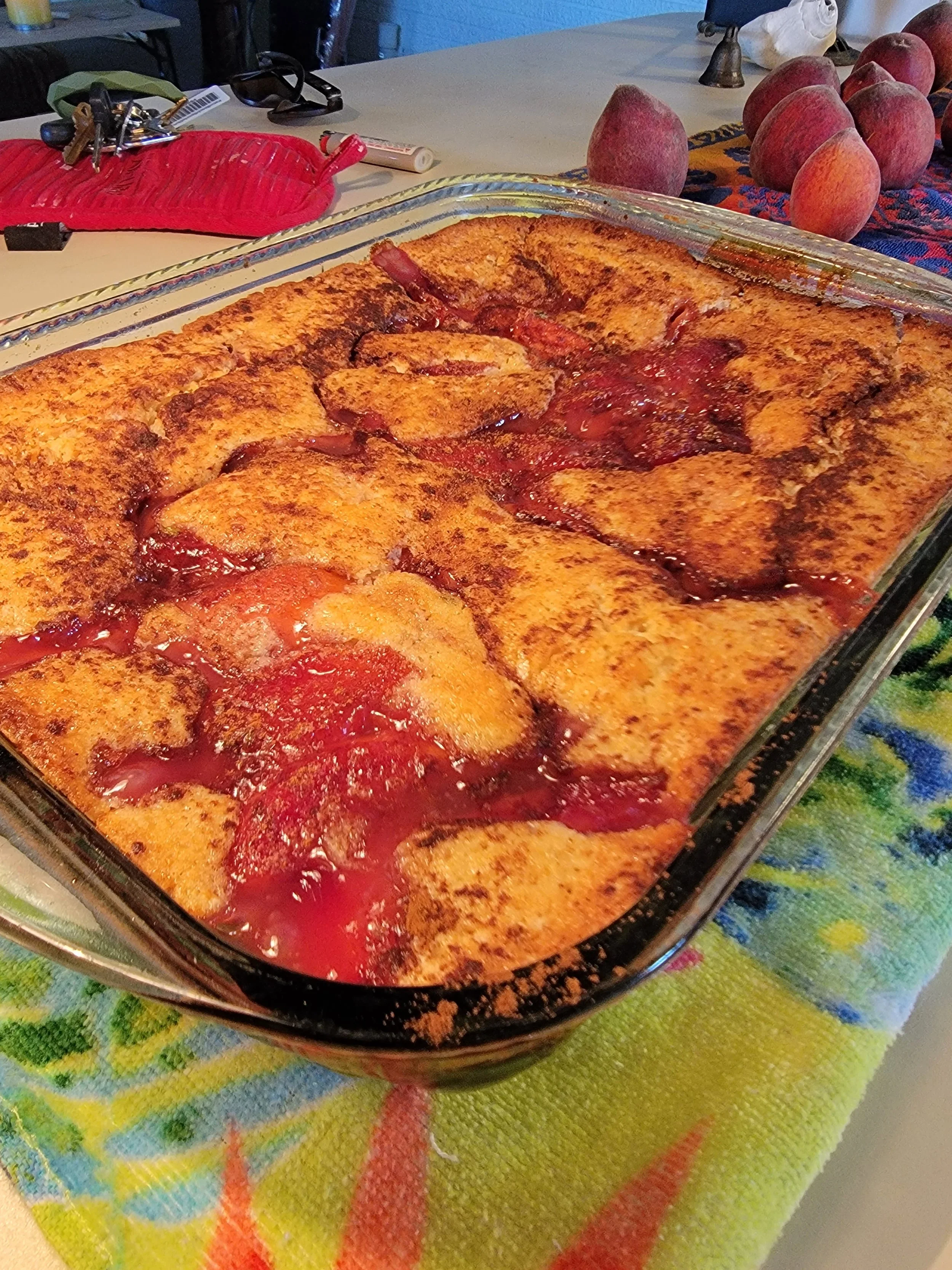 GA peaches straight from the farm and made into an incredible Summer cobbler