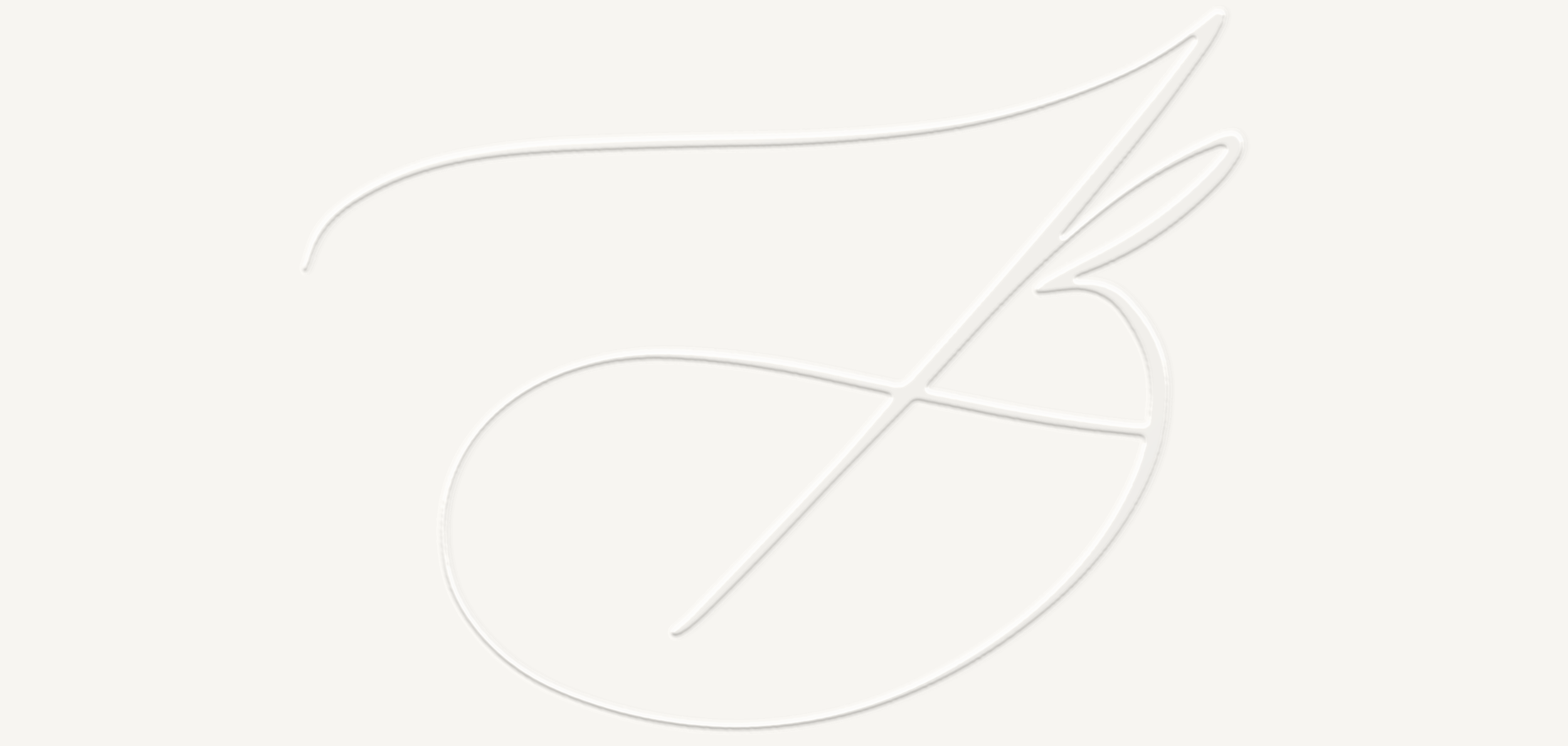 A minimalist white logo with a stylized