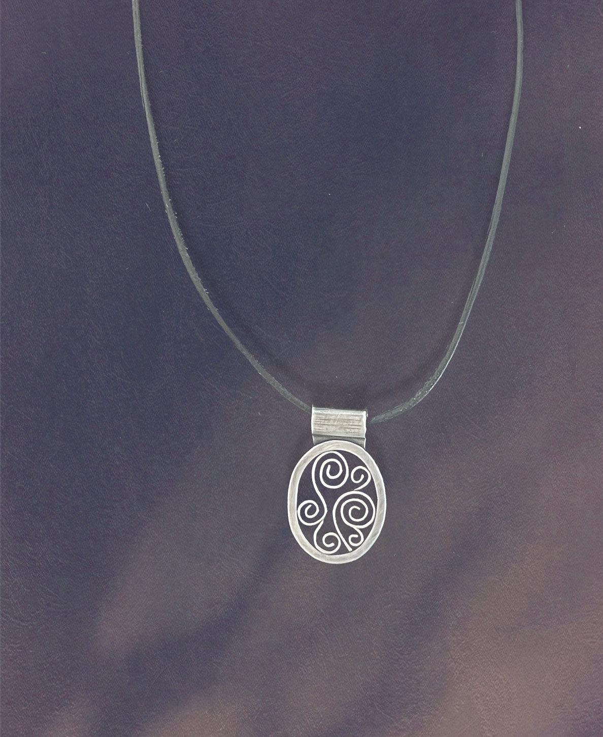 Silver swirl inspired pendant necklace