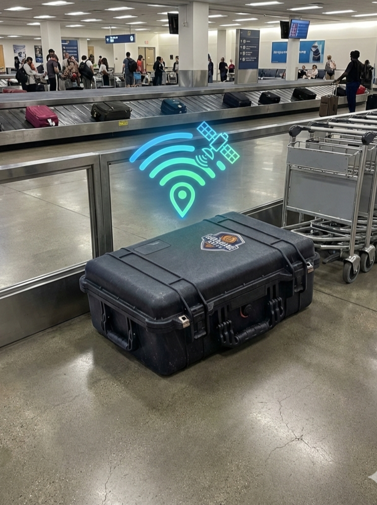 Travel case at baggage area