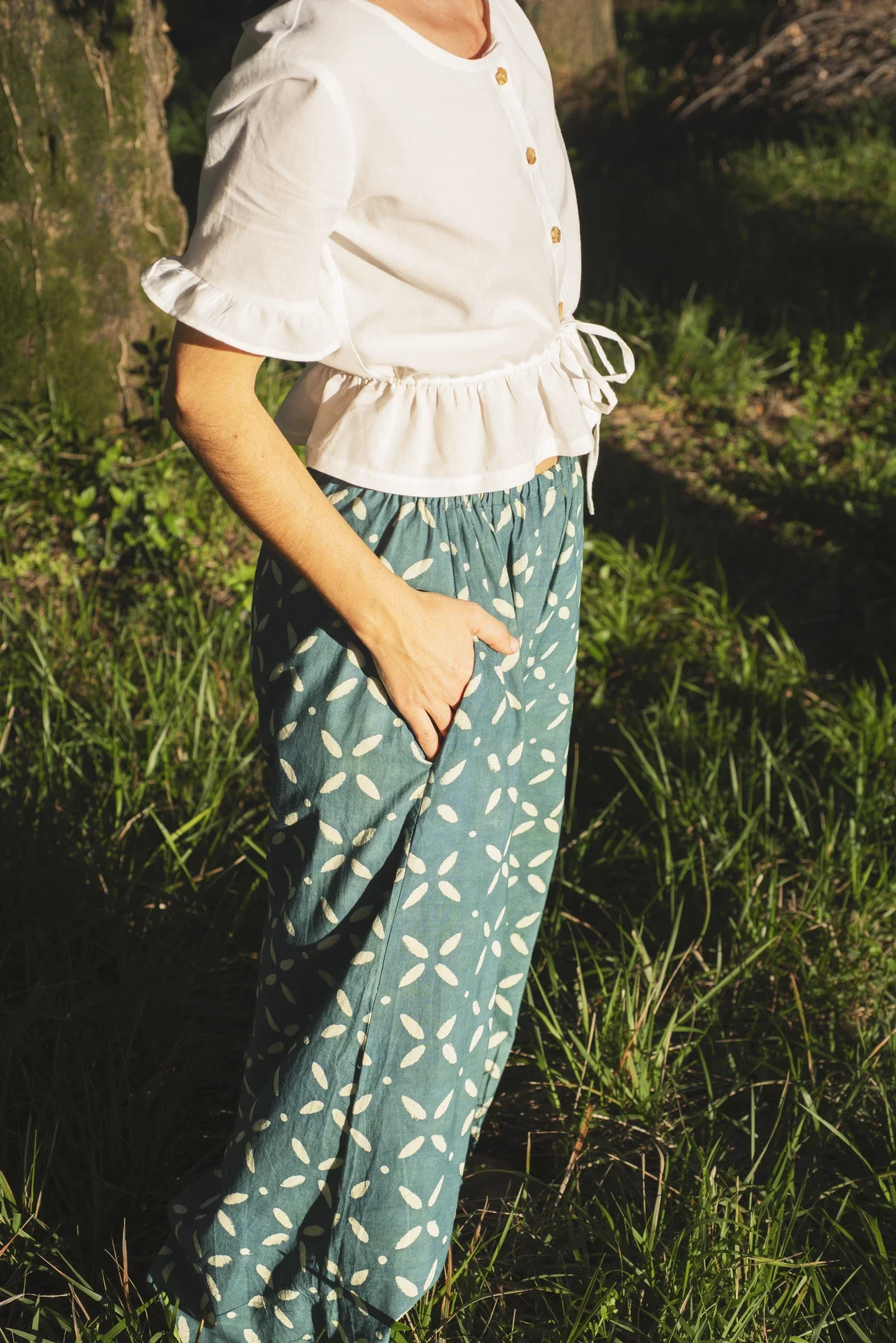 Pantalón Orekan print azul