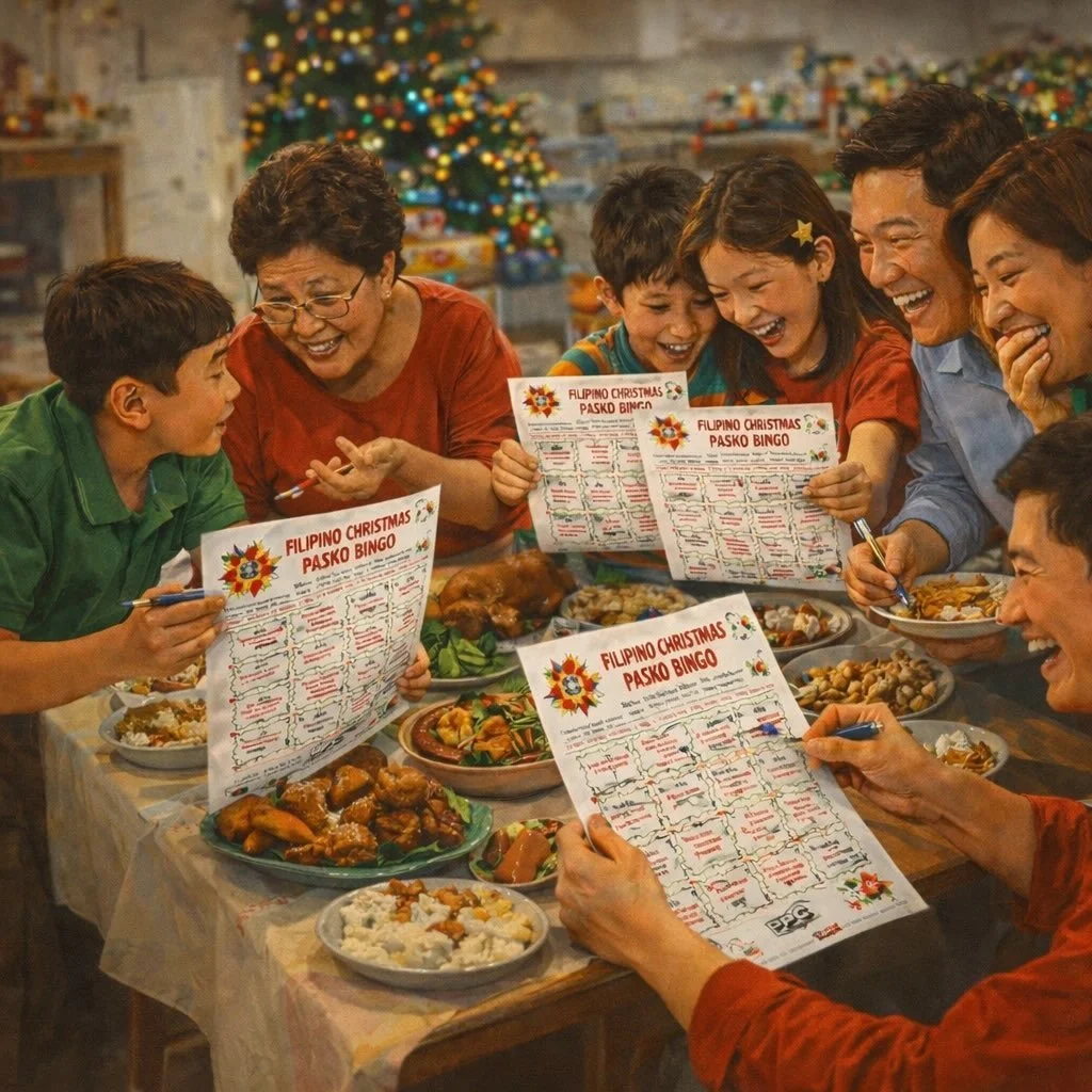 Made with AI&hellip; Lola asked, &ldquo;Sino &rsquo;yan?&rdquo; 🧐😅 Filipino Christmas fun &amp; chaos &mdash; now playable!!! 🇵🇭🎄

Pasko Bingo that turns into a party scavenger hunt, word search for all ages, &amp; word halo-halo the kids will a