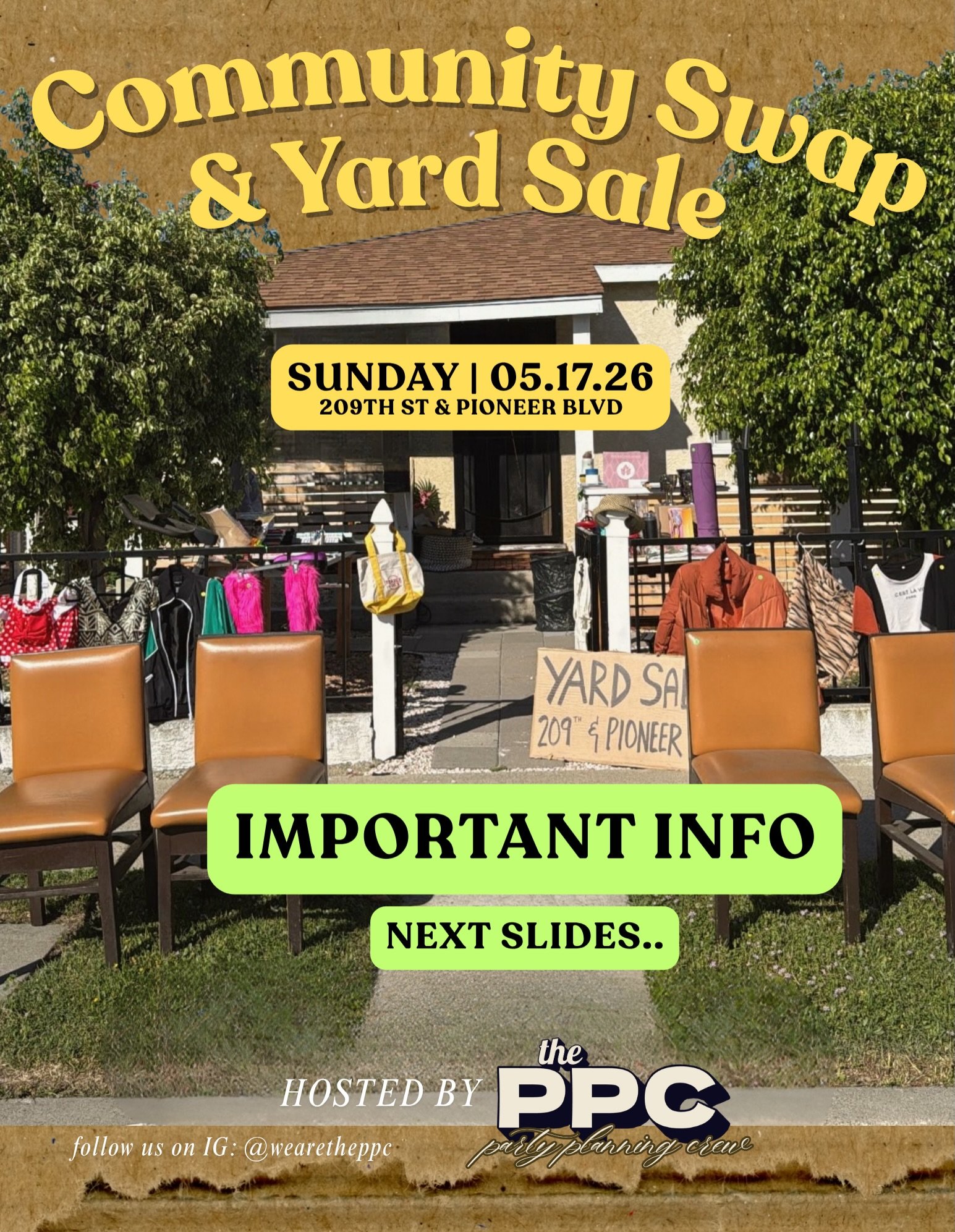 As we prep for our first community event, here&rsquo;s some important info including acceptable vs not accepted items, parking, seller info, and more! Please read each slide carefully. Thank you! 👀🙏🏽