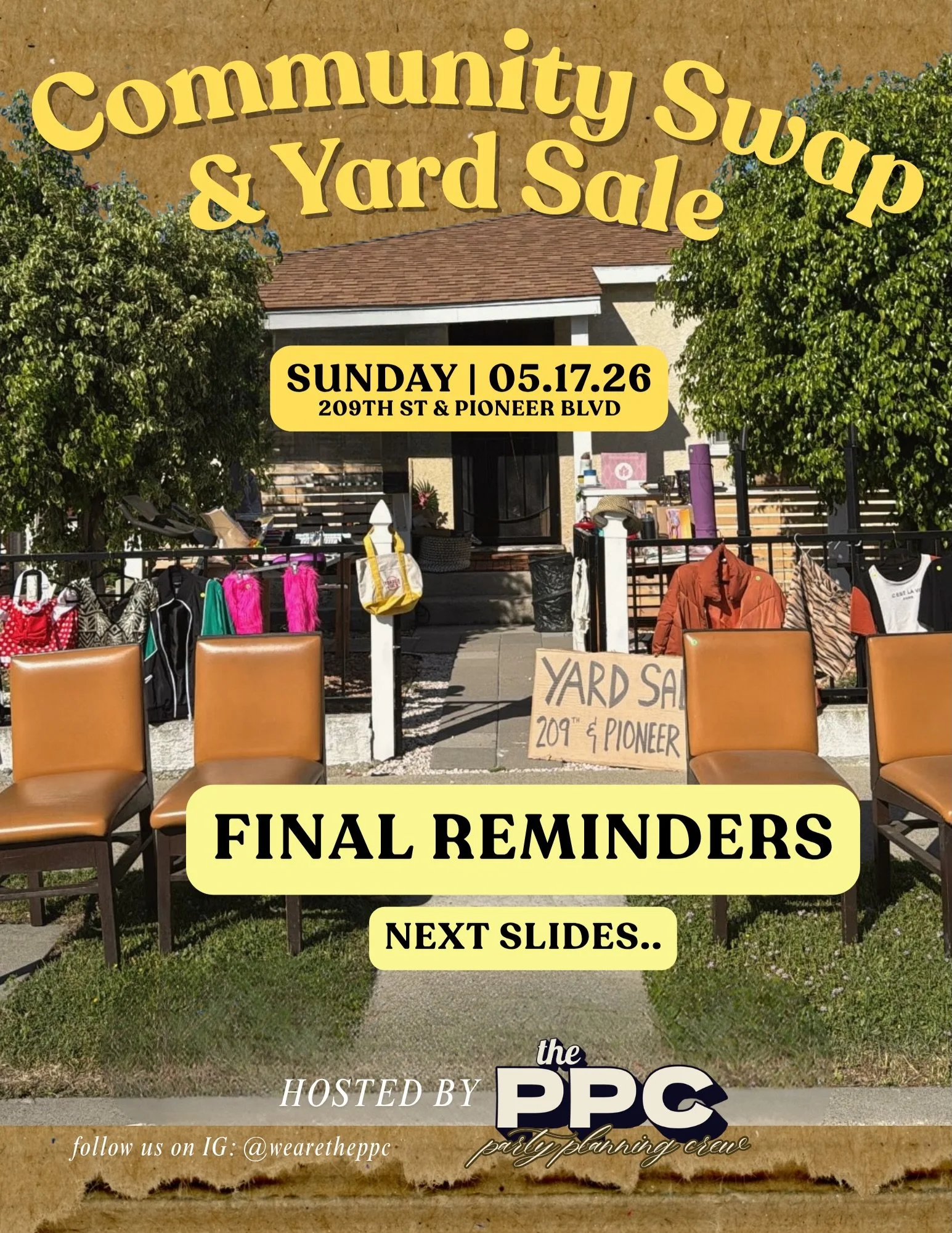 Last minute details 👀🫡 

Refer to our previous post for all info regarding The PPC&rsquo;s Community Swap &amp; Yard Sale ✨🙌🏽
