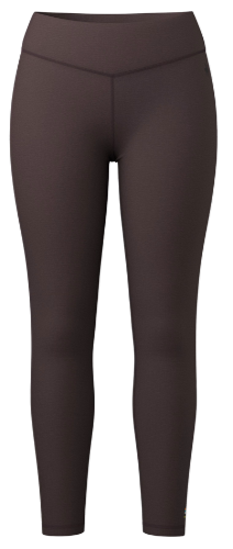 A pair of dark gray leggings against a white background.