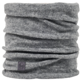 Gray fabric neck gaiter or buff roll-up tube