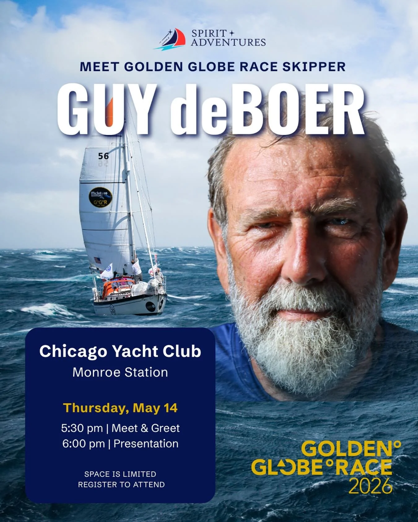 Join the send-off for American solo sailor Guy deBoer as he begins his final preparations for the 2026 Golden Globe Race! ⛵🌍

Hear firsthand what it has taken for Guy to rebuild, recalibrate, and return to the toughest solo, nonstop, retro race arou