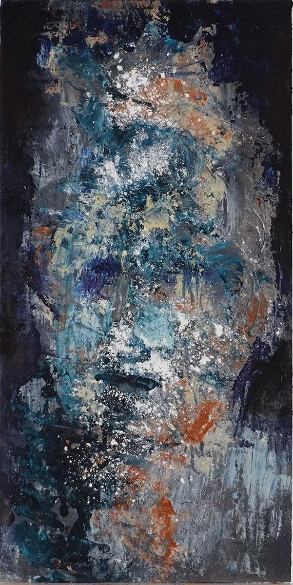 Cold wax and dry pigment on paper 16x31 cm