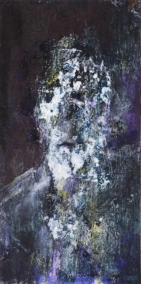 Cold wax and dry pigment on paper 16x31 cm