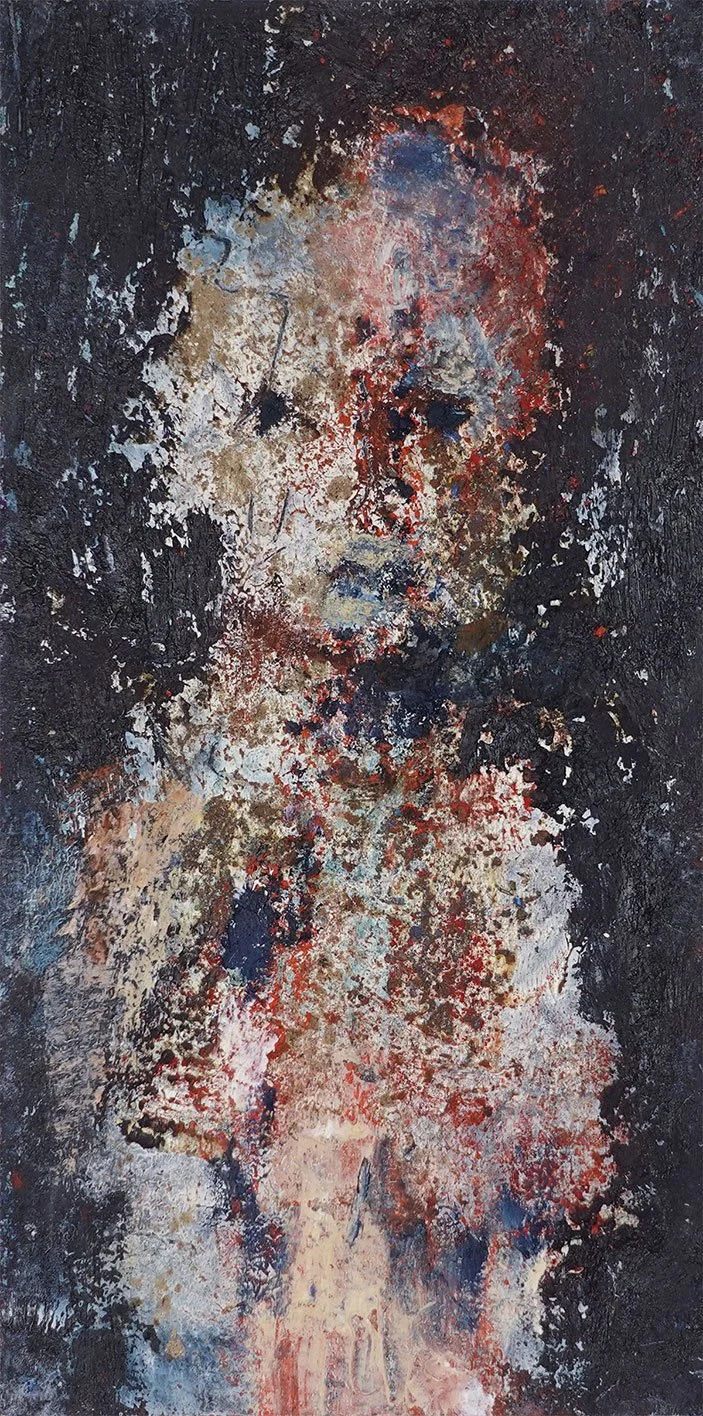 Cold wax and dry pigment on paper 16x31 cm