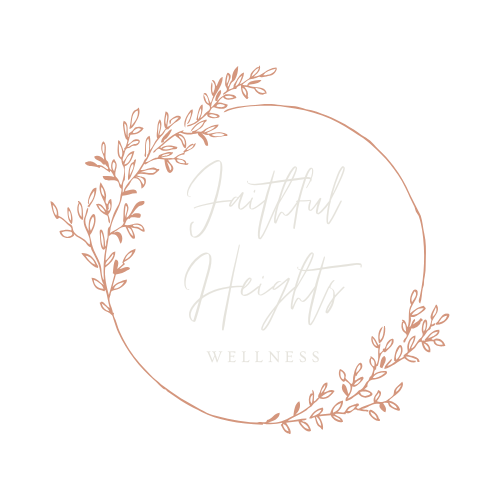 Floral wreath design with the words "Faithful Hightop Wellness" inside, on a black background.