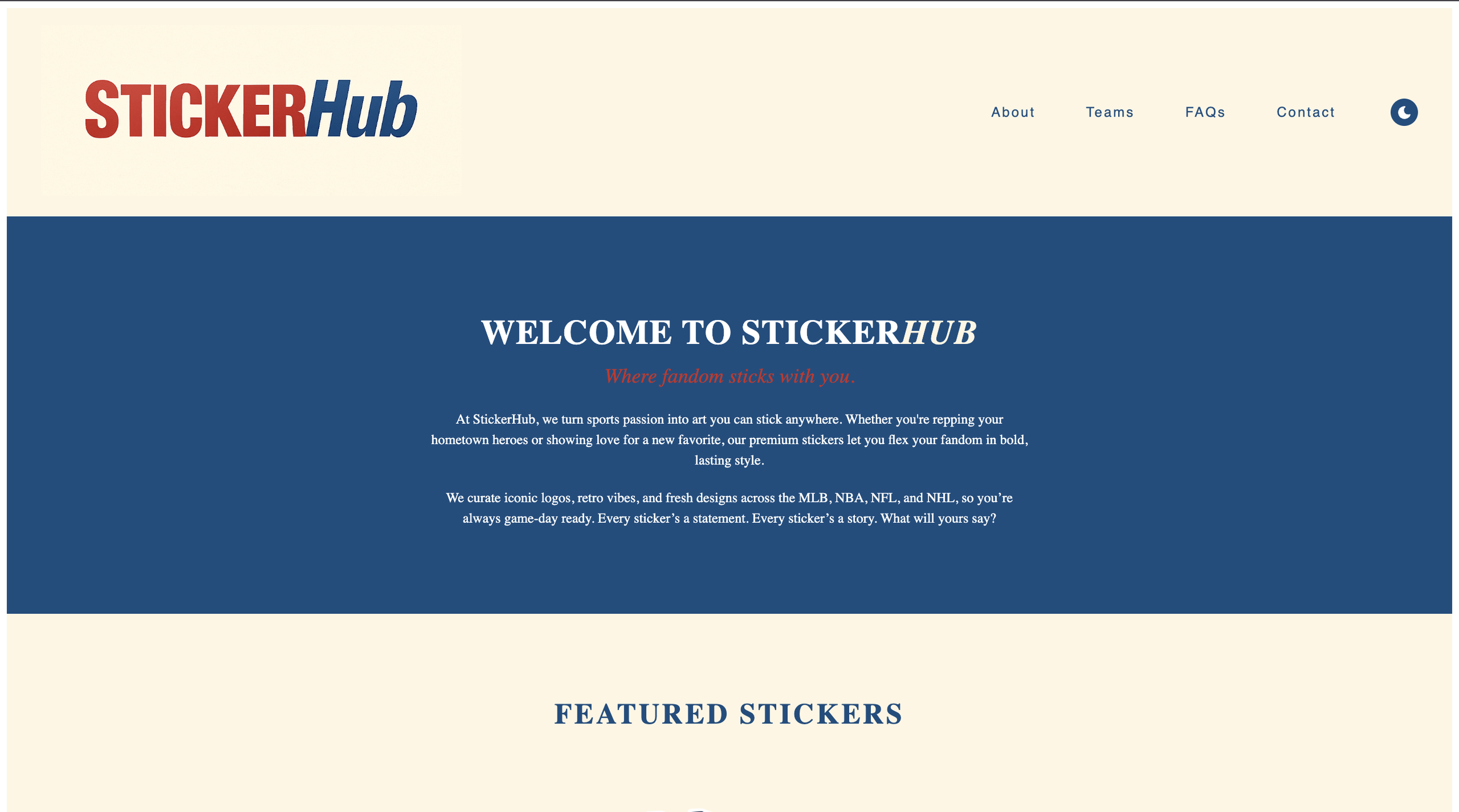 StickerHub • Sports Sticker eCommerce Store