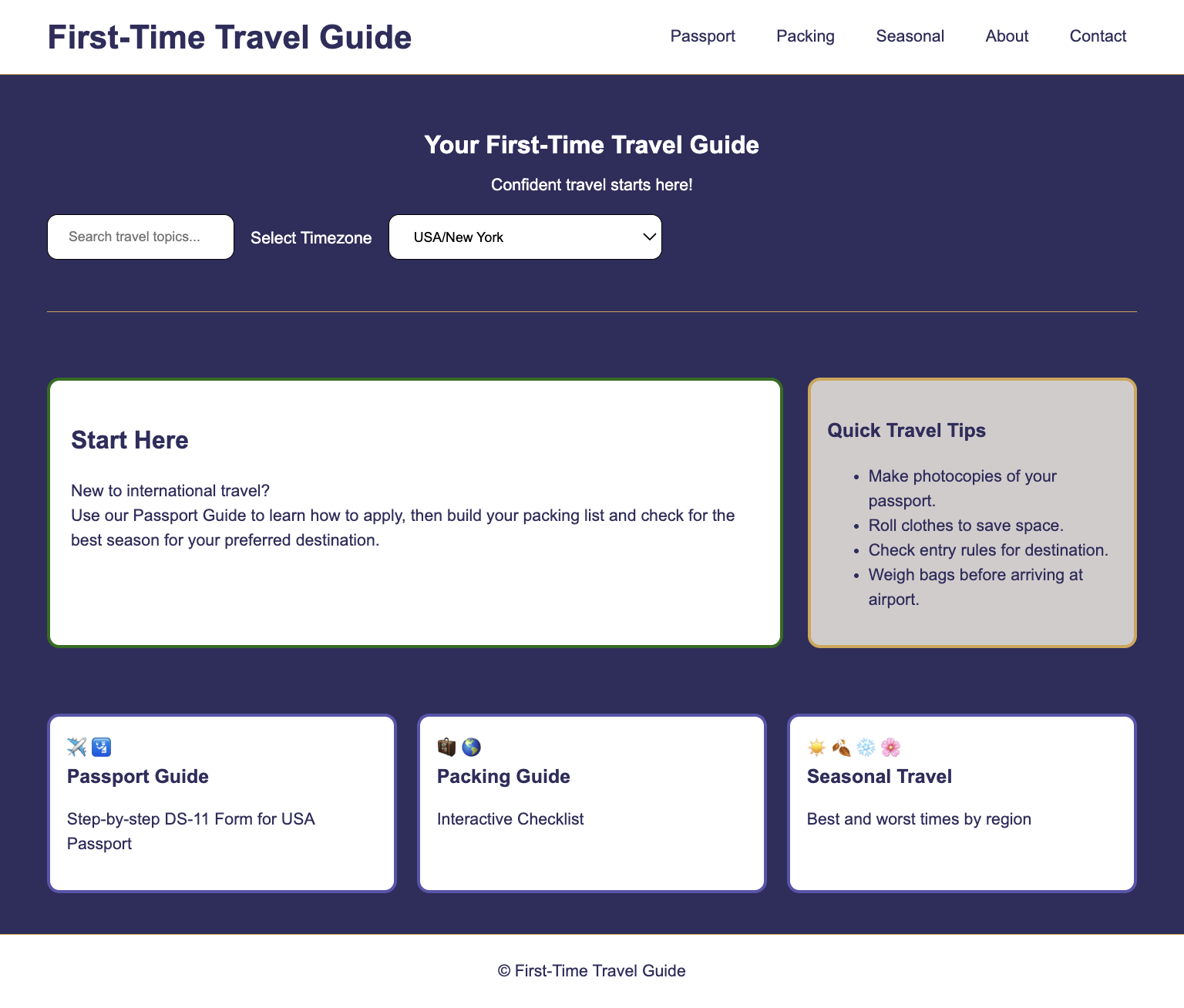 Travel Guide • First-Time Travel Information