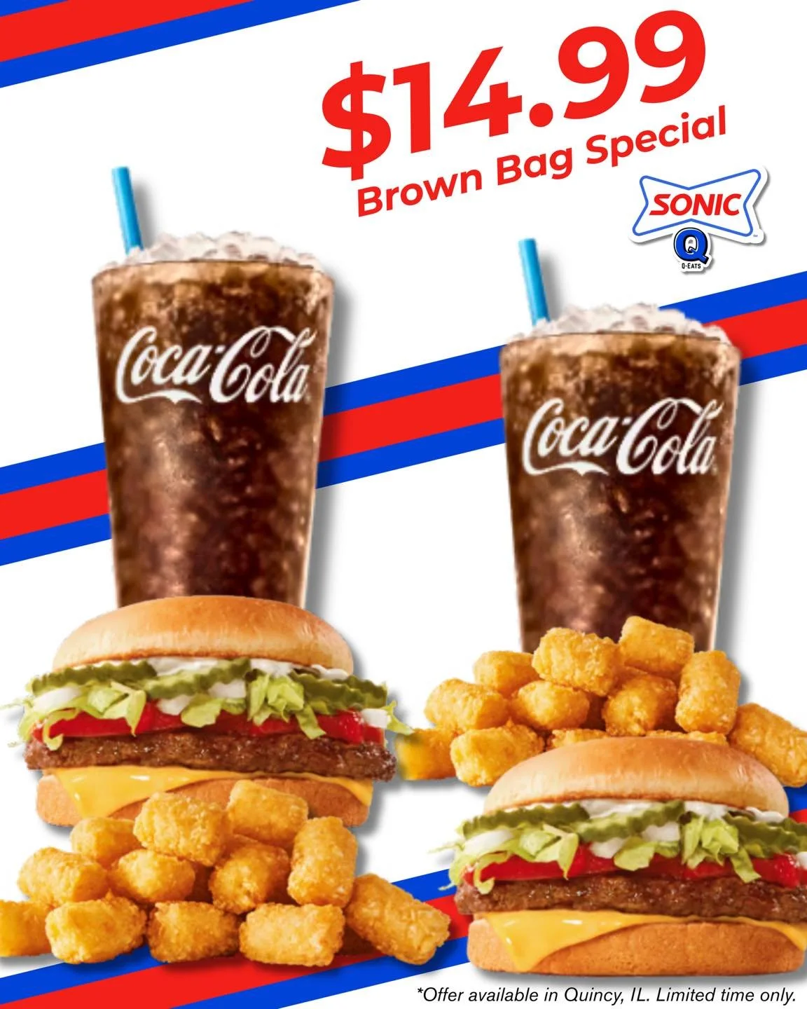 More Merry. Less Money. 🎄 Holiday savings you can taste with our Brown Bag Special &mdash; just $14.99! Only at your Quincy Sonic!

#foodnearme #imhungry #restaurantnearme #letseat #fooddeals #holidayspecial