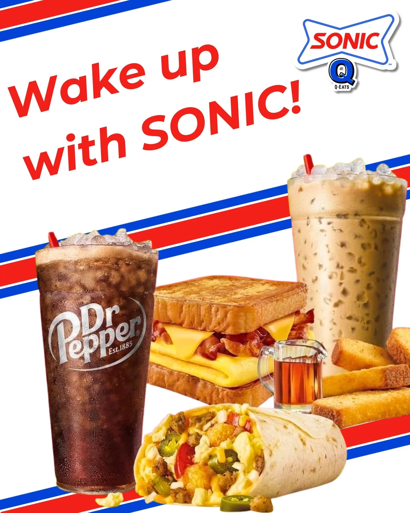 Sleepy eyes today? 😴 In need of a good Sunday breakfast? 🥓 Wake up happy! SONIC&rsquo;s got you covered. ☕️✨

🌭 Live free, eat SONIC. ❤️ ✌️ 

#livefree #fullmenu #breakfastallday
