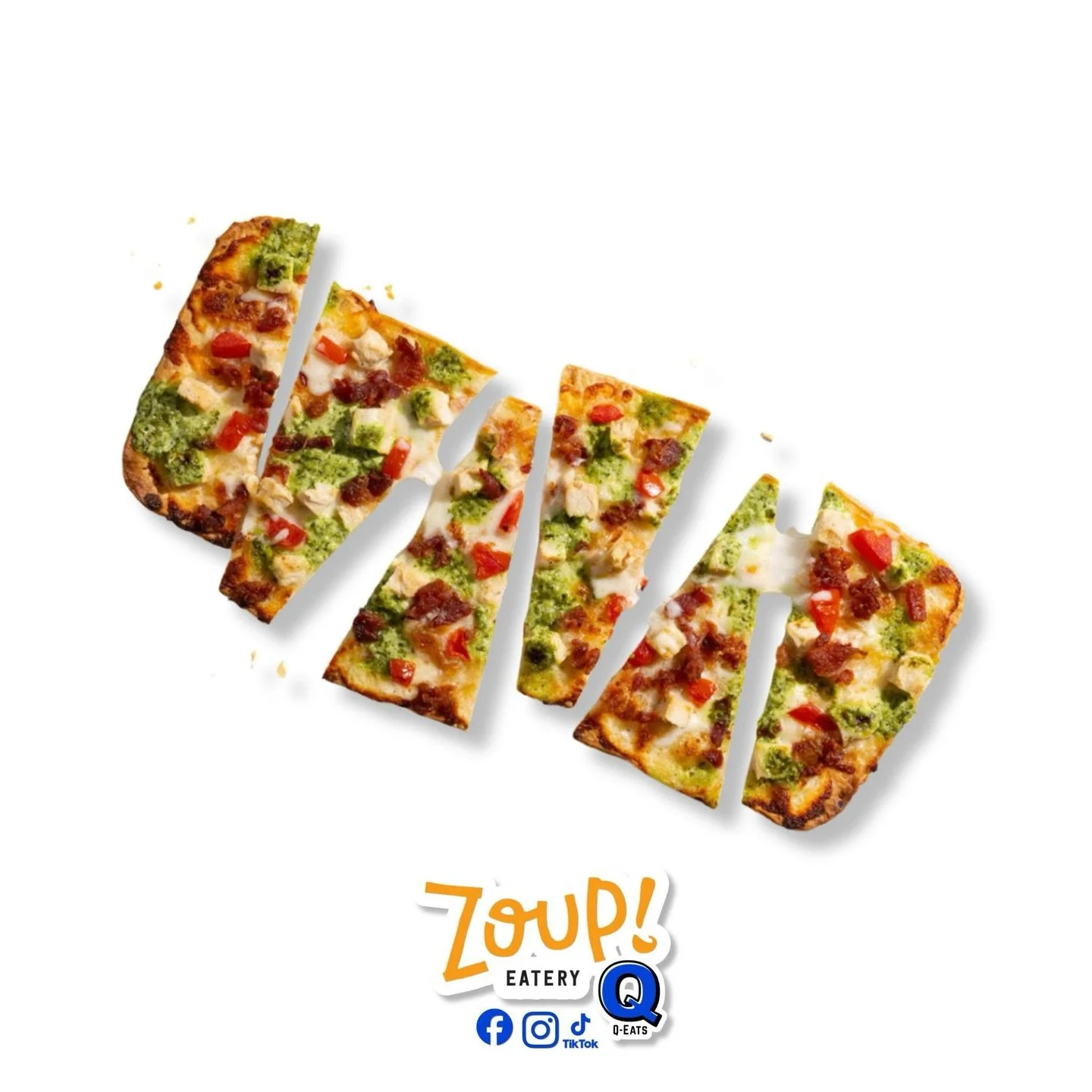 🤴 Our Chicken Bacon Jalape&ntilde;o Ranch Flatbread is infused with garlic-butter, topped with grilled chicken, bacon, melted mozzarella, tomatoes, and jalape&ntilde;o ranch!

📲 Order ahead or dine in!

#chickenbaconranch #zoupeatery #sundaybrunch 