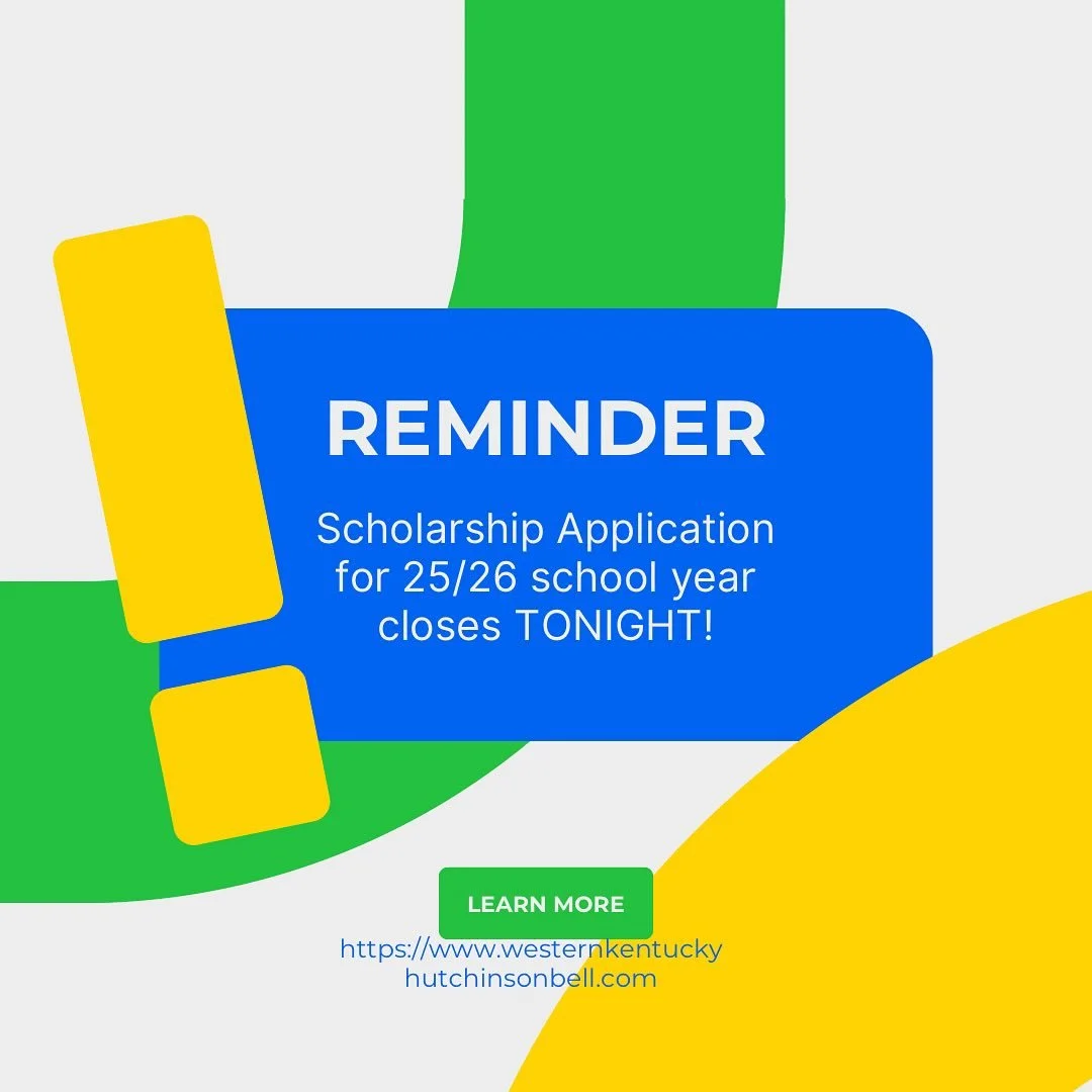 ‼️REMINDER ‼️ The deadline to apply to the 2025 scholarship closes TONIGHT at midnight! Apply on the link below: https://www.westernkentuckyhutchinsonbell.com