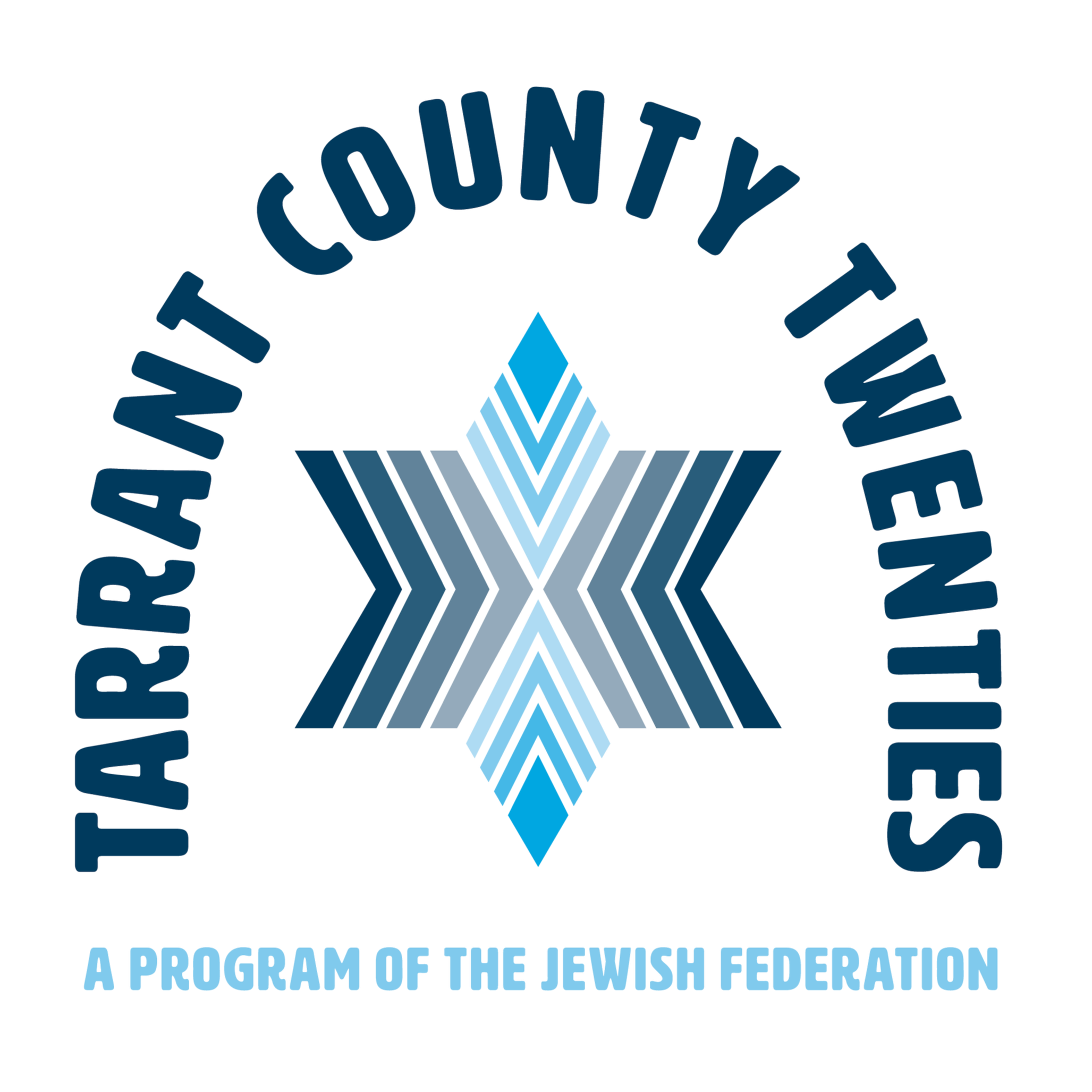 Logo of the Jewish Federation featuring a blue and white geometric Star of David with the text 'Jewish Federation' and 'A Program of the Jewish Federation' surrounding it.
