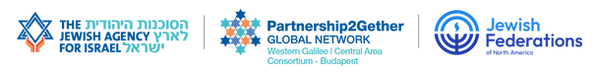 Logos of three organizations: The Jewish Federation, Partnering for Impact, and Jewish Federations of North America.
