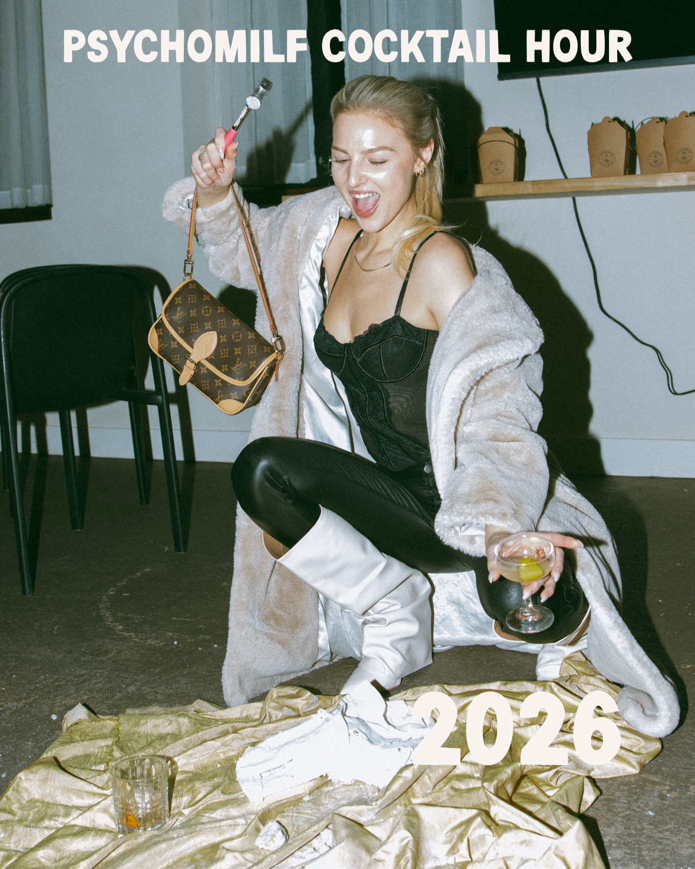 Girl cracking a geode 