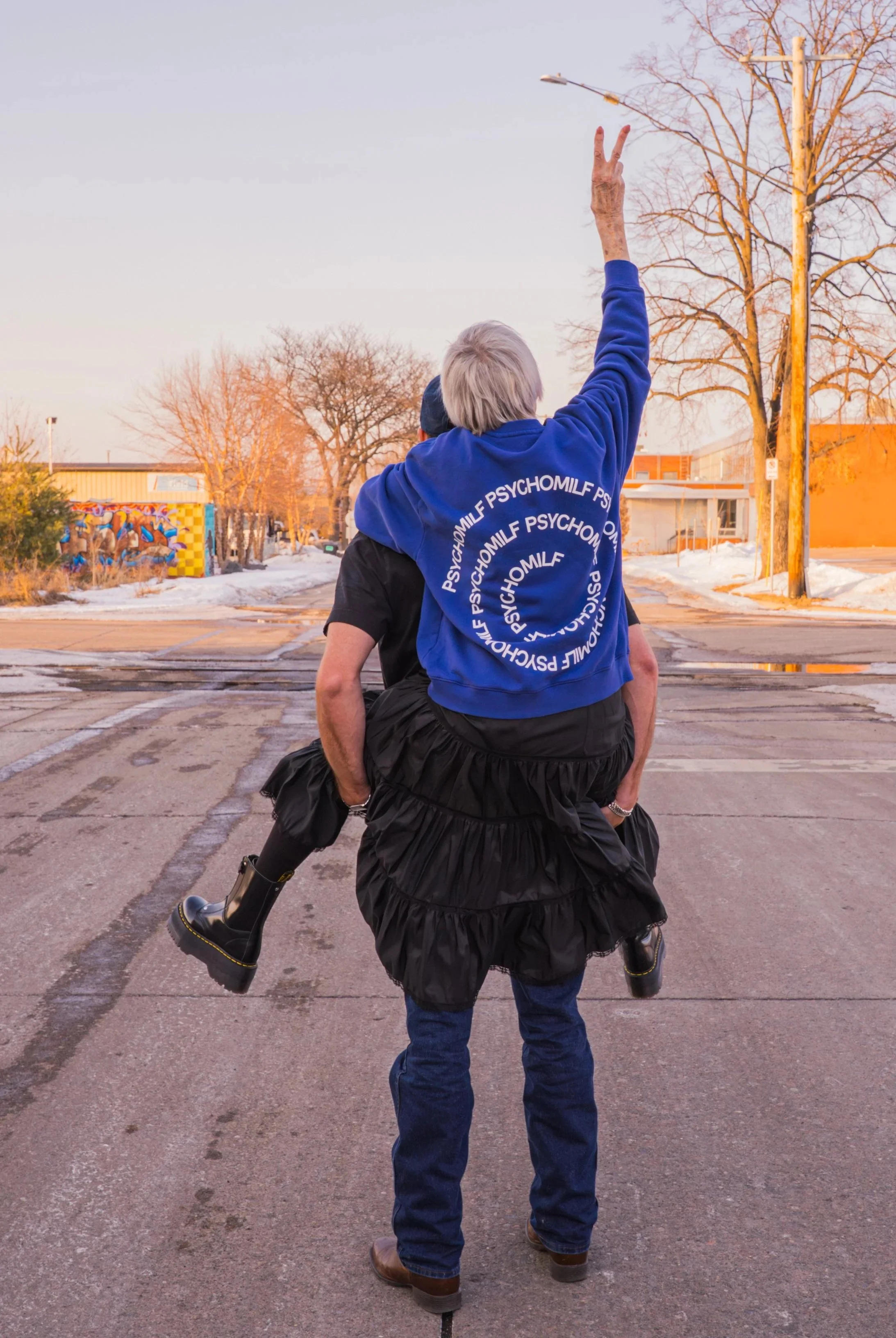 psychomilf crewneck sweatshirt blue with white spiral.jpg