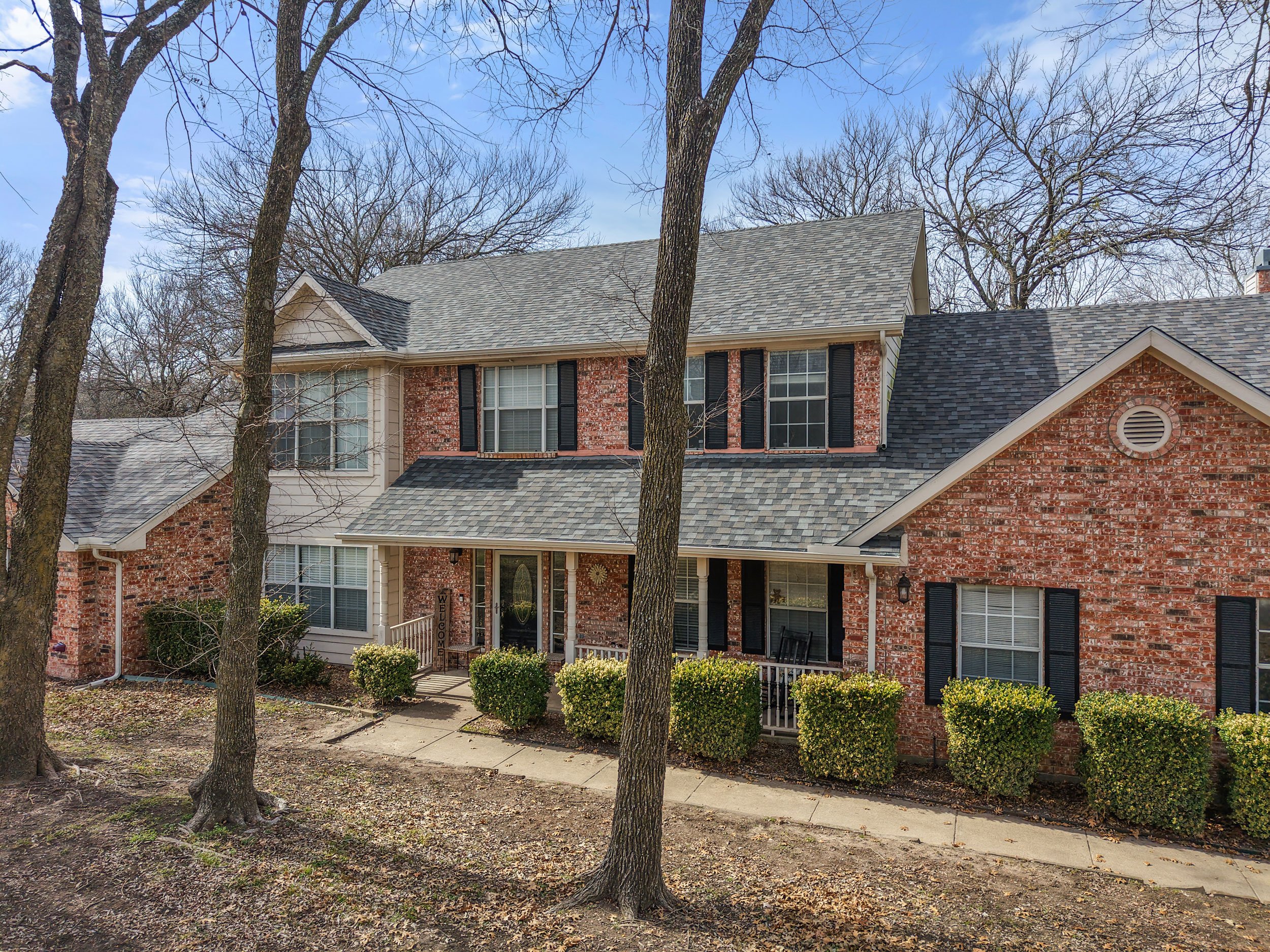 New roof installation completed on a home in Fort Worth, Texas.