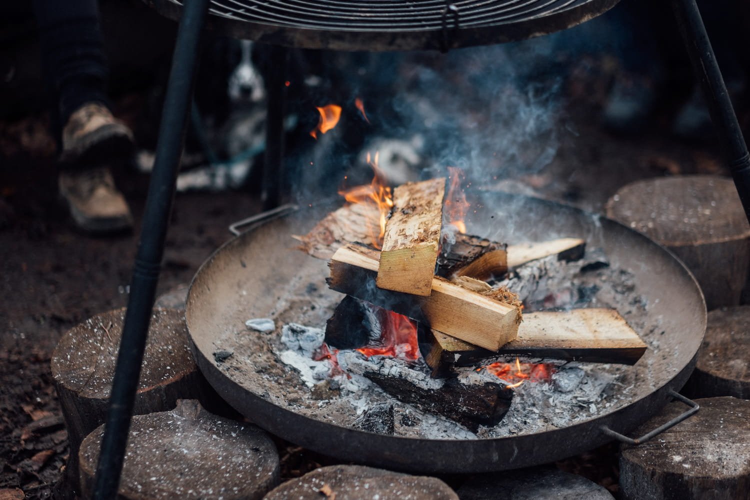  Fire pit at Wild About Coffee in the Surrey Hills National Landscape ANOB. 