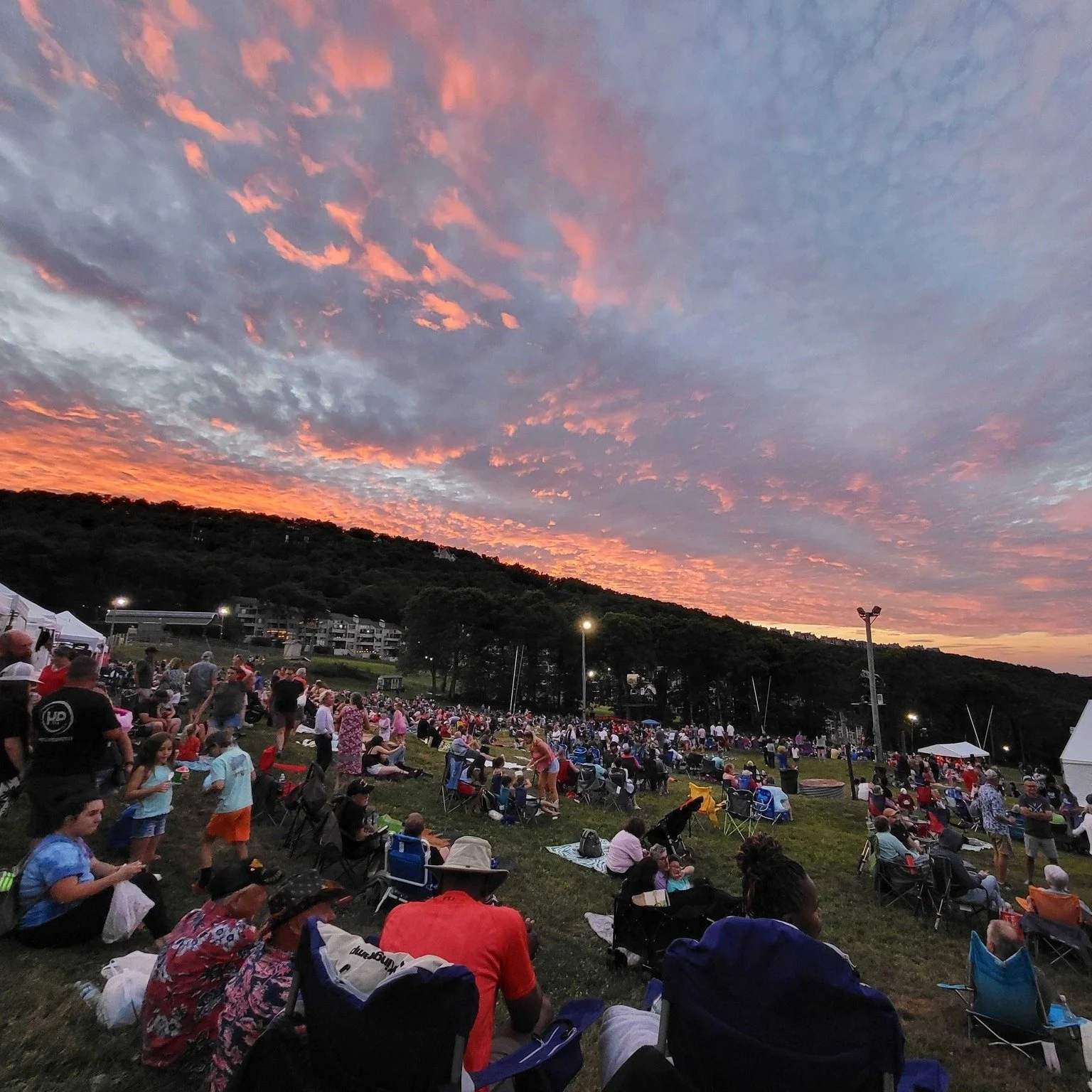 The Meadow at Wintergreen hosts summer concerts and some of the best sunset views on the mountain.