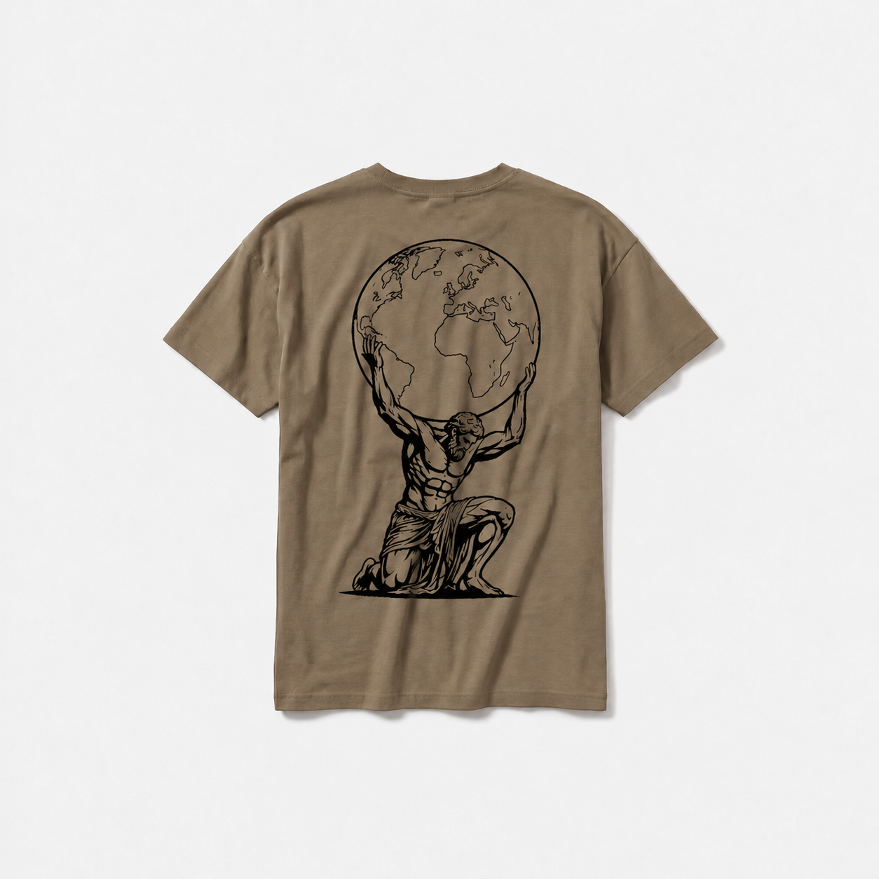 Umber brown printed T-shirt back-2.png