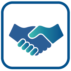 Icon of two hands shaking, symbolizing agreement or partnership.
