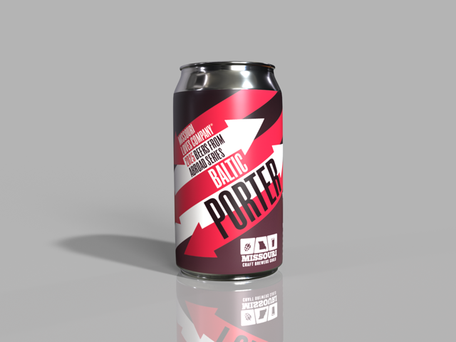 rendering of the missouri loves company baltic porter label on a 12 ounce can