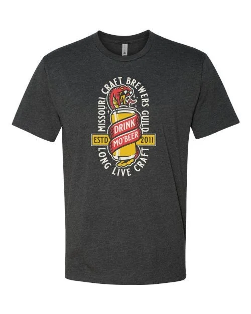 dark heather gray tee with the long live craft logo