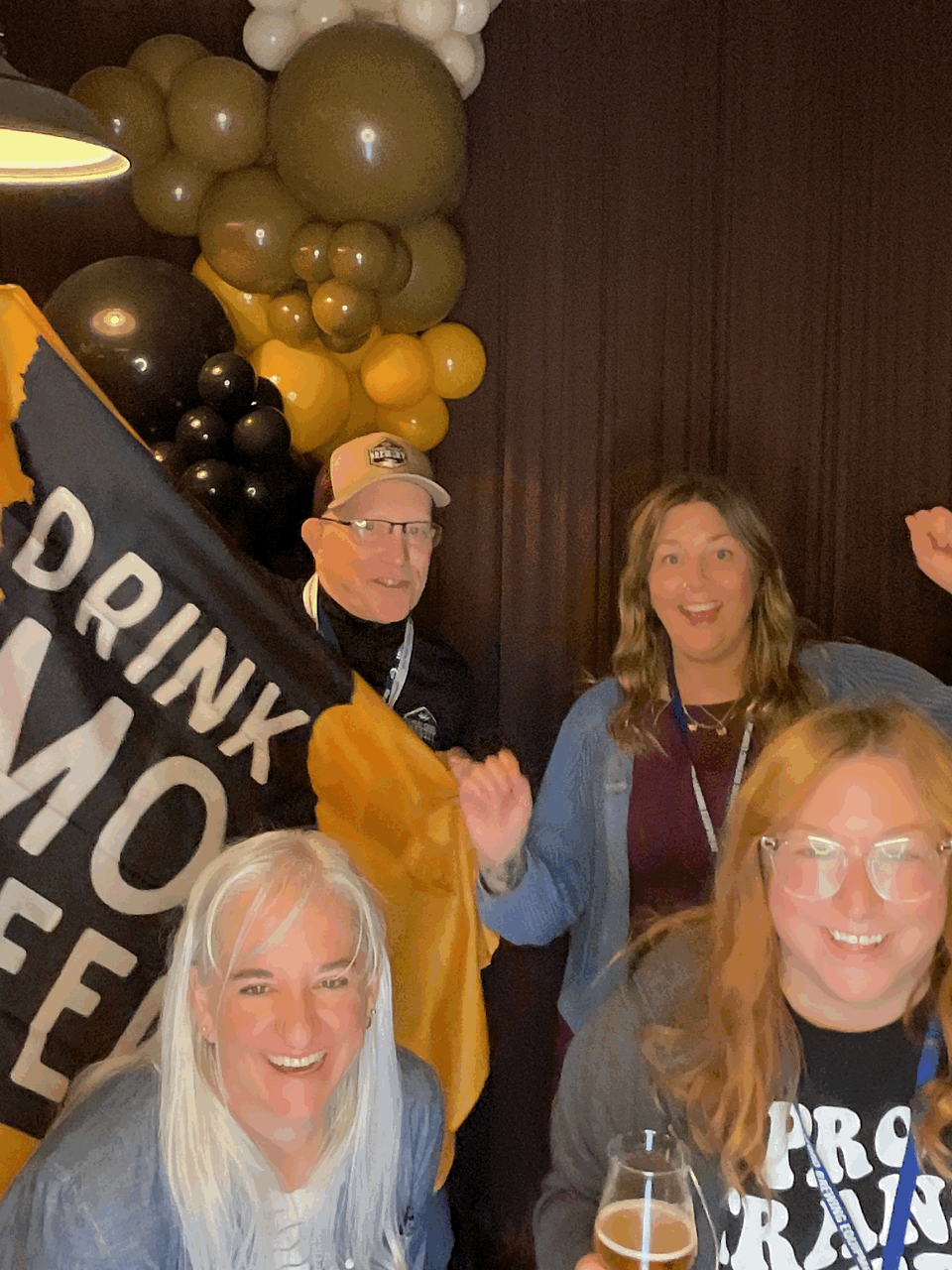 gif of promote committee members celebrating at the missouri beer cup awards