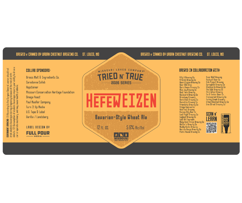 label for the missouri loves company hefeweizen beer