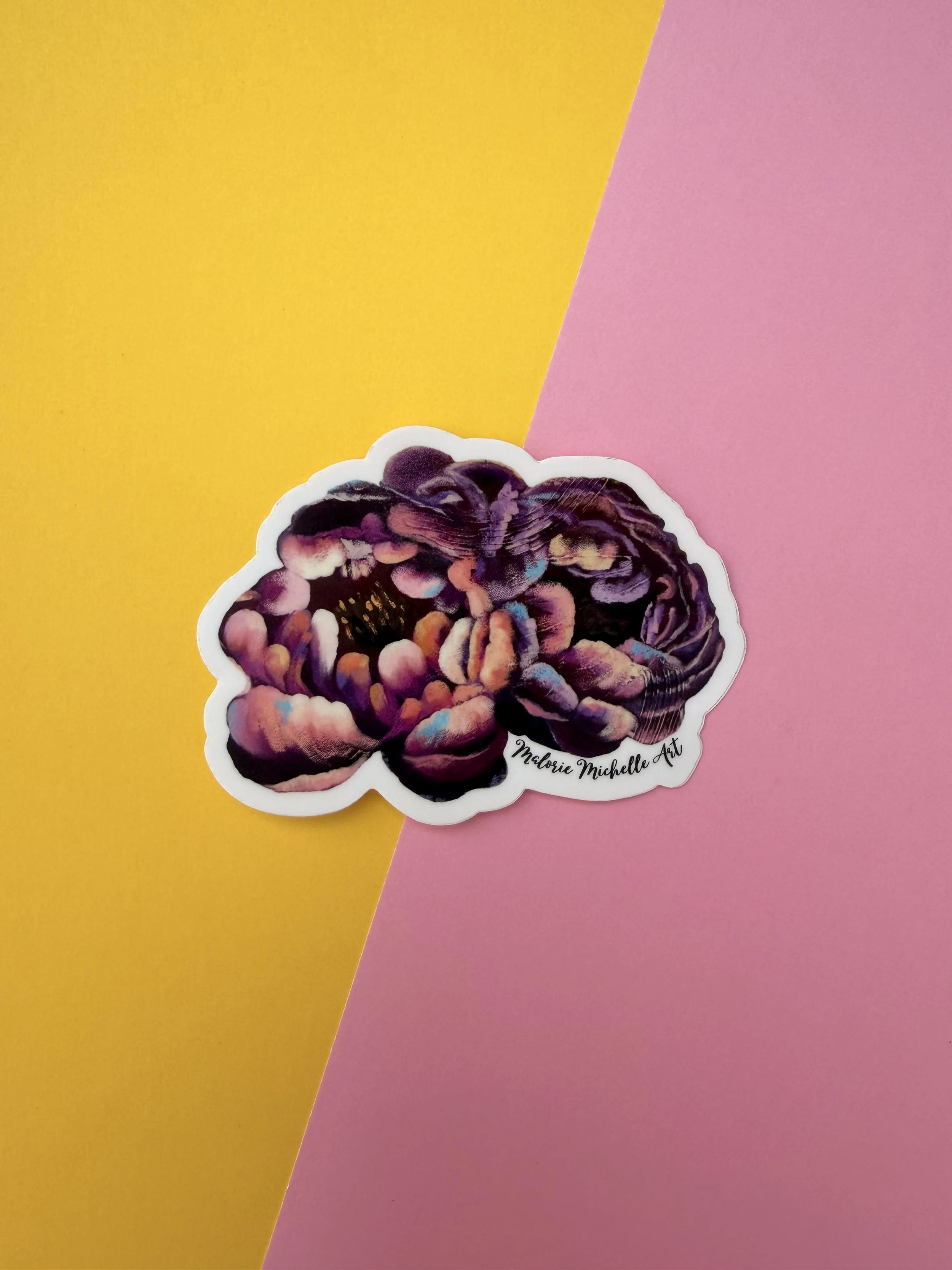 Purple Peonies Sticker