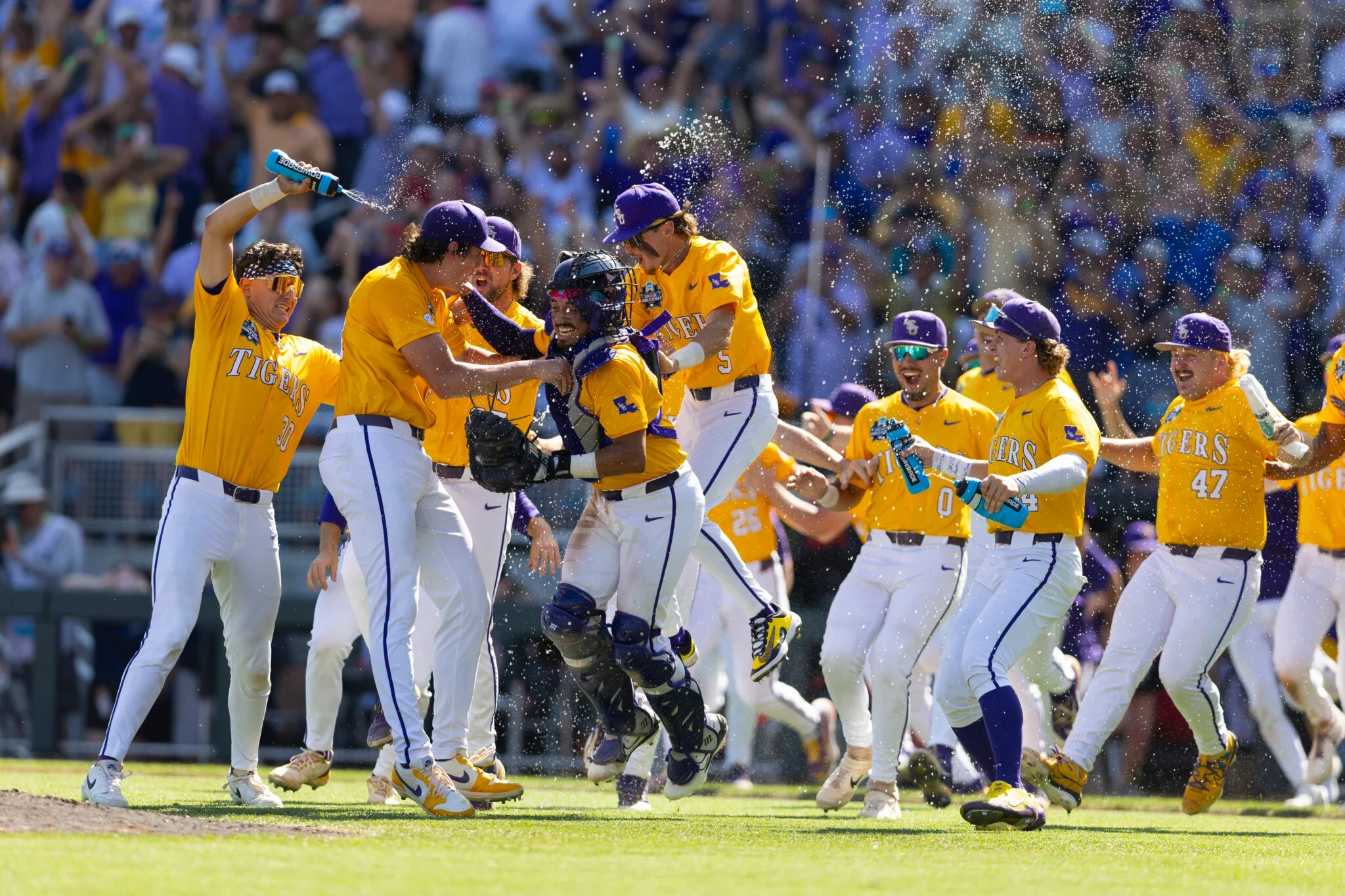 LSU baseball downs Chanticleers, wins second NCAA title in three years