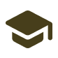 An icon of a graduation cap, symbolizing education or graduation.