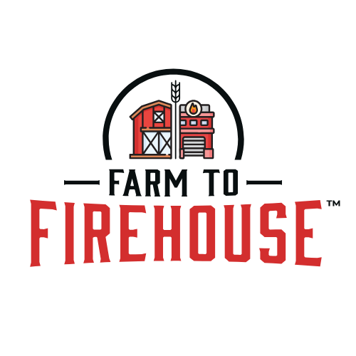 Farm to Firehouse logo featuring a barn and fire station
