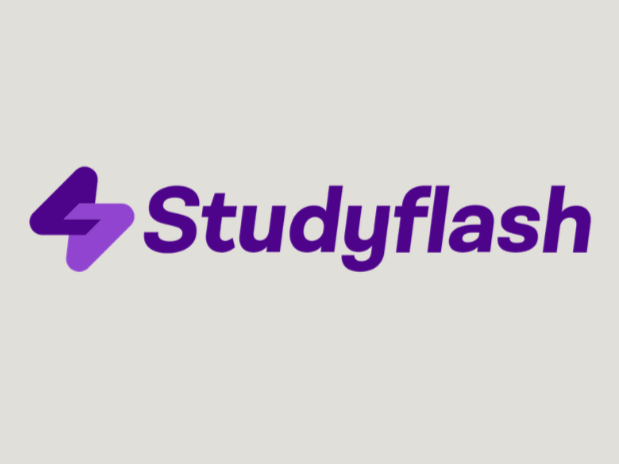 Studyflash logo with purple lightning bolt icon and bold purple text on a gray background.