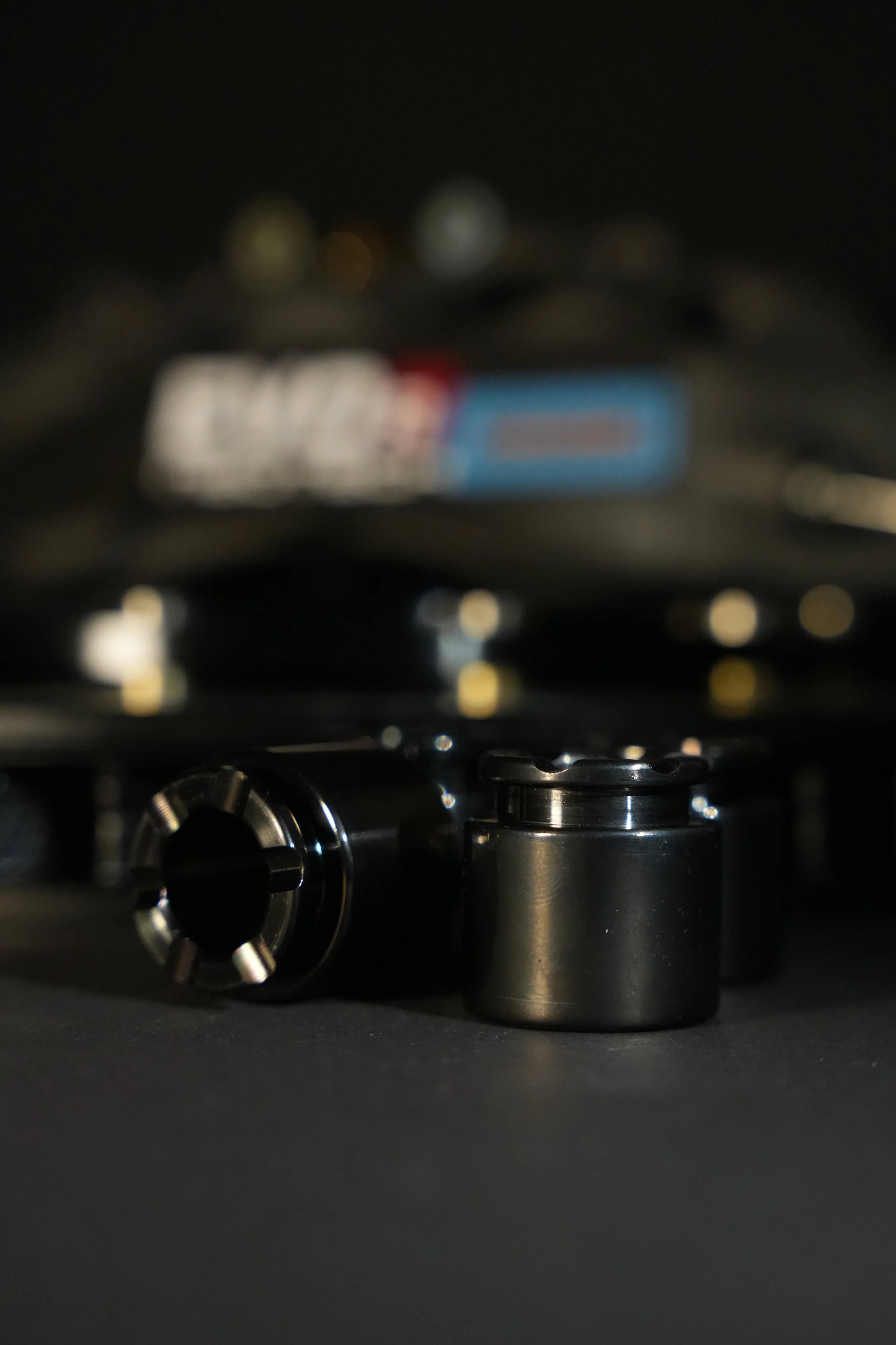 Close-up picture of motorcycle handlebar control levers with blurred background.