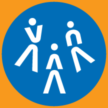 icon of people standing, family graphic
