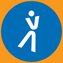 icon of person jumping, process graphic