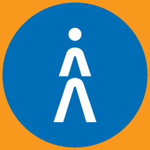 icon of person standing, growth graphic