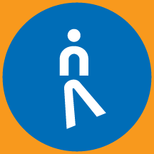 icon of person standing, education graphic